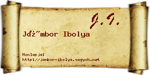Jámbor Ibolya névjegykártya