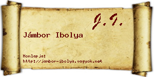 Jámbor Ibolya névjegykártya